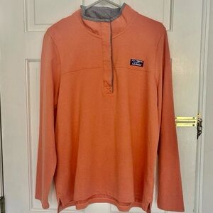 L.L. Bean Plus Size 3X Orange and Blue Buttoned Top Sweatshirt